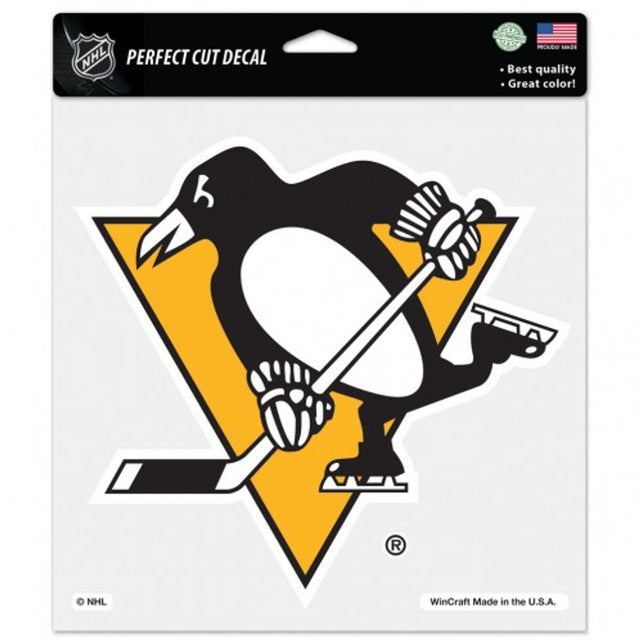 Calcomanía de los Pittsburgh Penguins de 8 x 8 pulgadas, corte perfecto, color y diseño alternativo