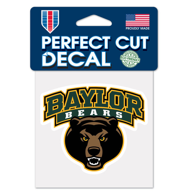 Calcomanía de los Baylor Bears 4x4 con corte perfecto y color