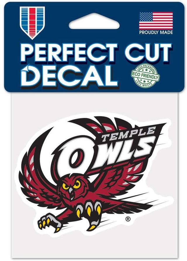 Calcomanía Temple Owls 4x4 Color de corte perfecto