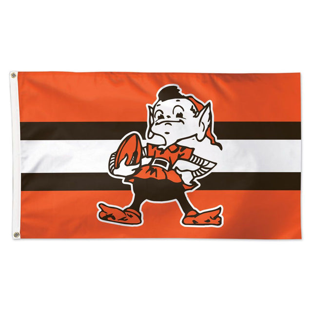 Bandera de los Cleveland Browns de 3 x 5 pulgadas, estilo de lujo, logotipo clásico retro