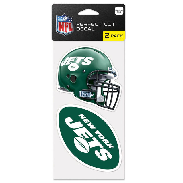 Calcomanía de los New York Jets, corte perfecto, 4 x 4, juego de 2