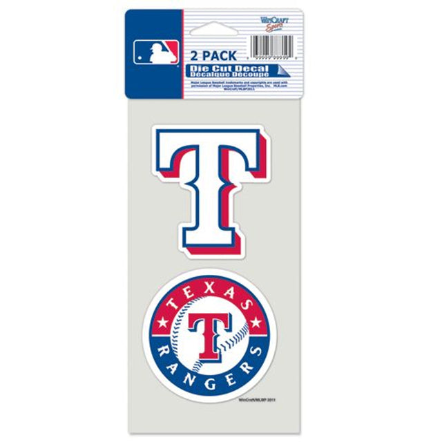 Calcomanía de los Texas Rangers, corte perfecto, 4 x 4, juego de 2