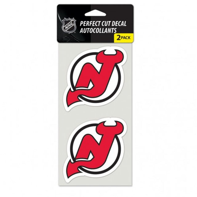 Juego de 2 calcomanías de New Jersey Devils, corte perfecto, 4 x 4