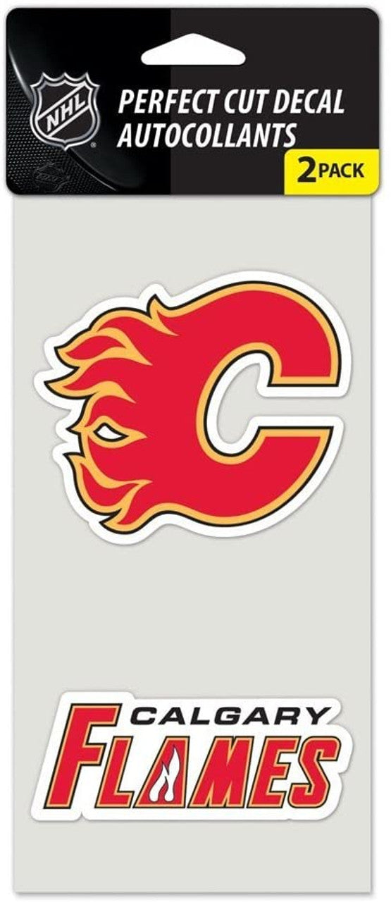 Juego de 2 calcomanías troqueladas de Calgary Flames