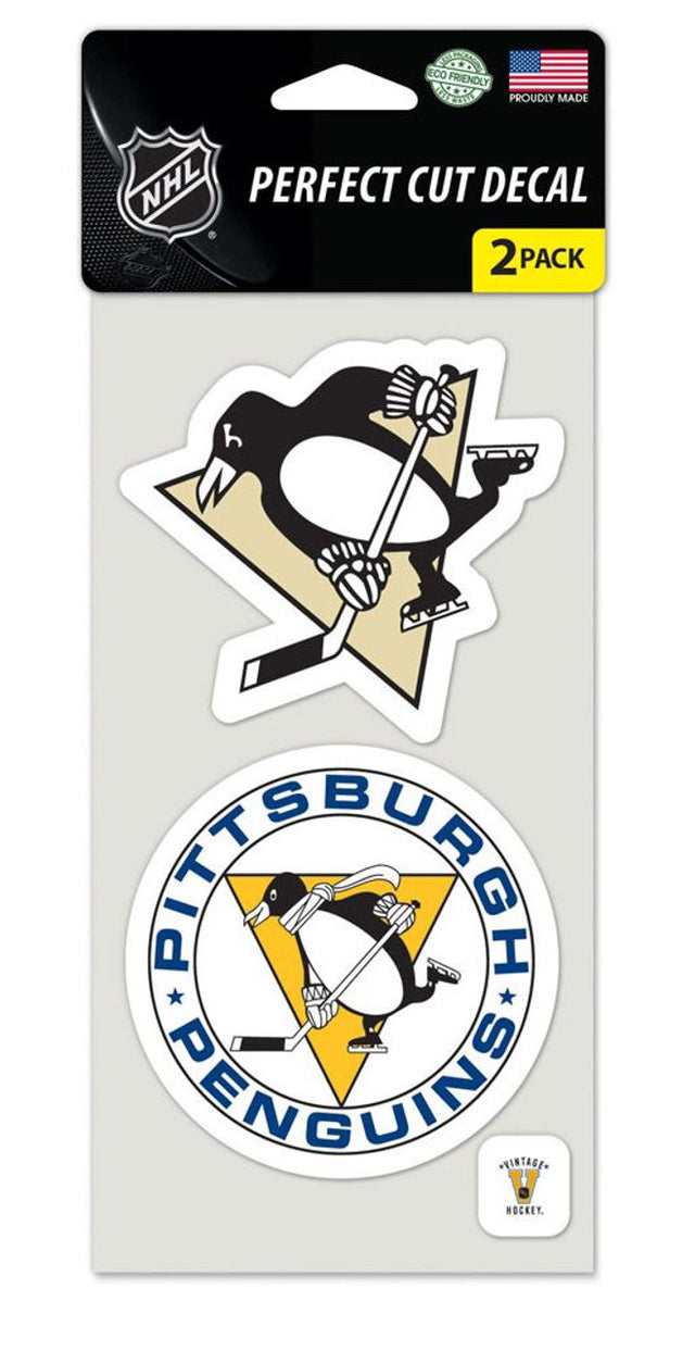 Juego de 2 calcomanías troqueladas de los Pittsburgh Penguins