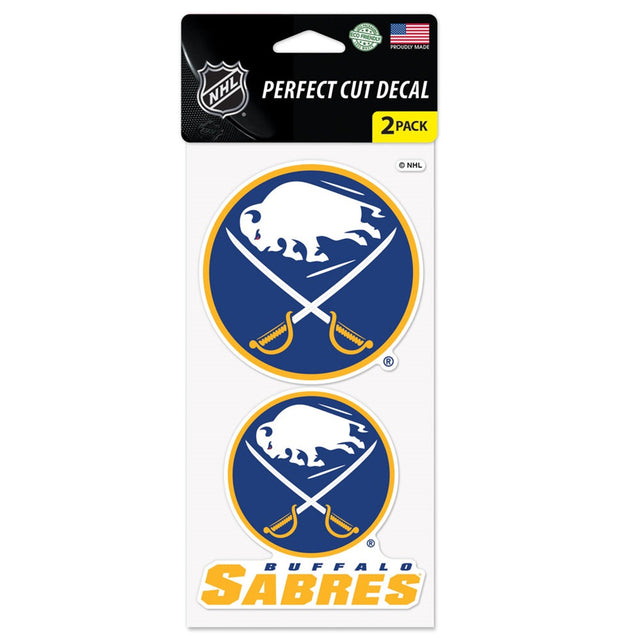 Juego de 2 calcomanías troqueladas Buffalo Sabres 4x4