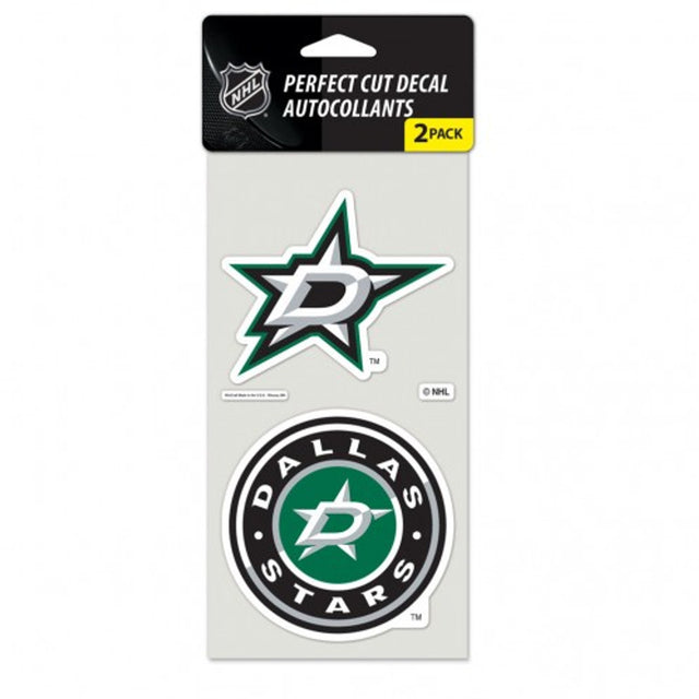 Juego de 2 calcomanías de los Dallas Stars, corte perfecto, 4 x 4