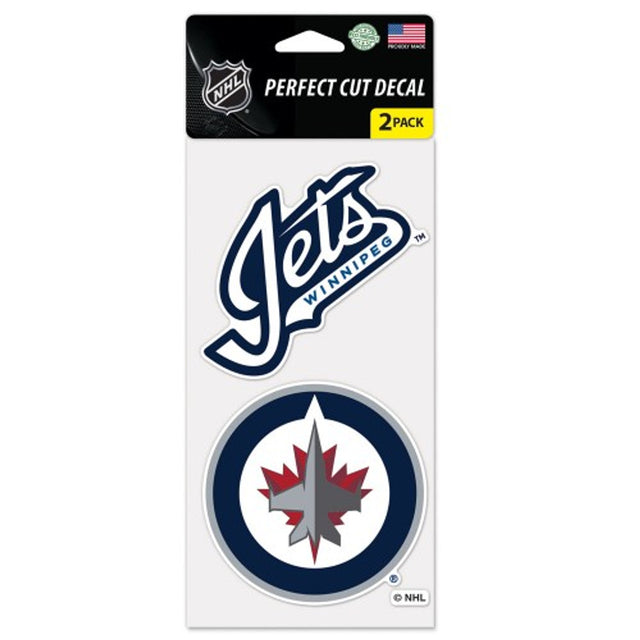 Calcomanía de los Winnipeg Jets, corte perfecto, 4 x 4, juego de 2