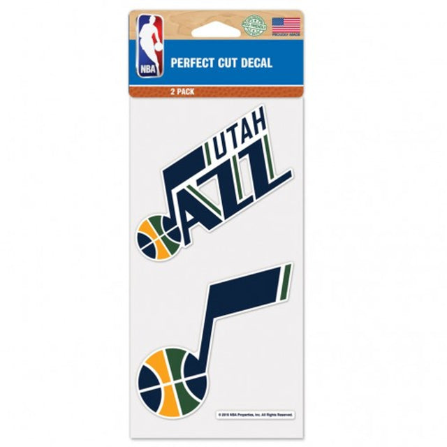 Calcomanía Utah Jazz 4x4, corte perfecto, juego de 2