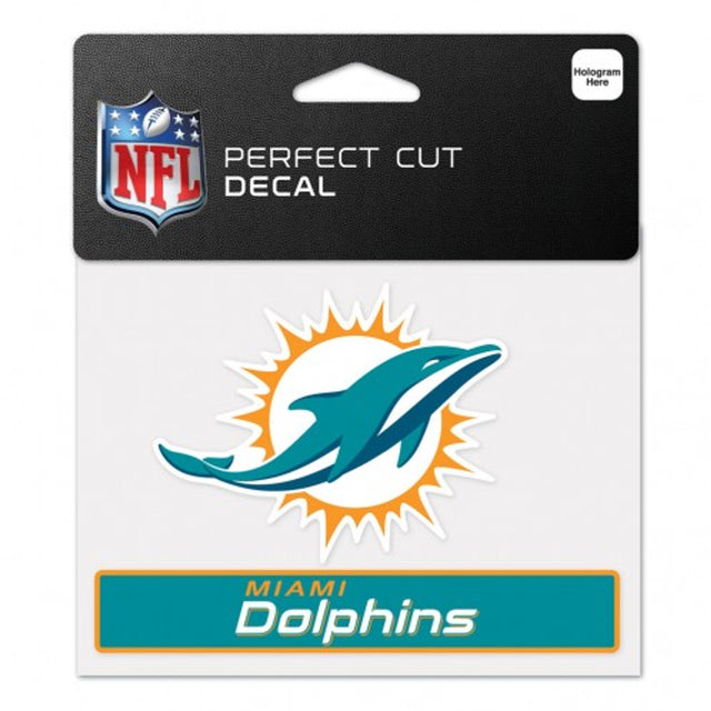 Calcomanía de los Miami Dolphins de 4,5 x 5,75 pulgadas, corte perfecto y color