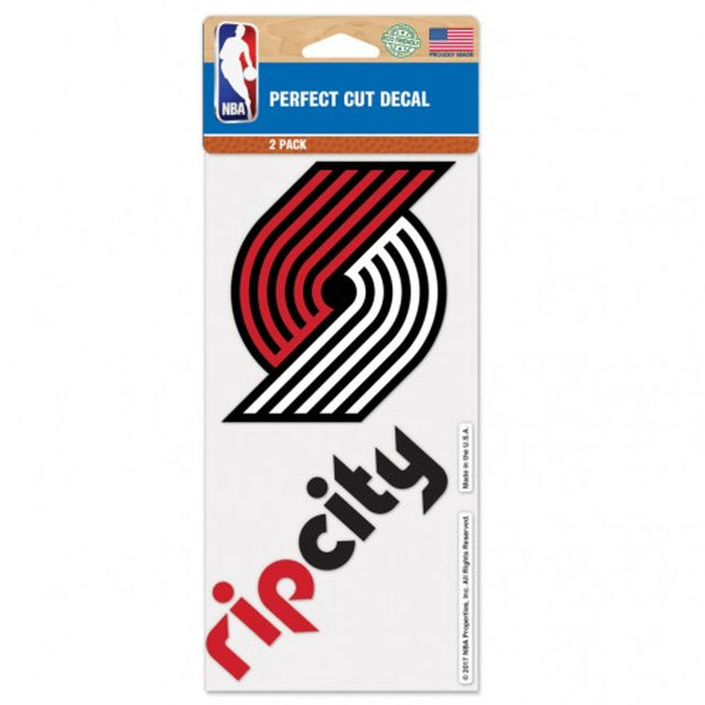 Calcomanía de Portland Trail Blazers, corte perfecto, 4 x 4, juego de 2