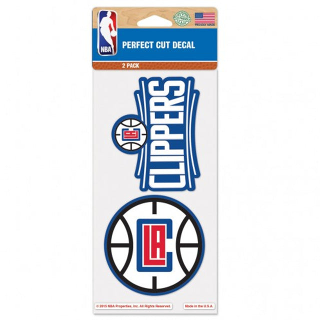 Calcomanía de Los Angeles Clippers, corte perfecto, 4 x 4, juego de 2