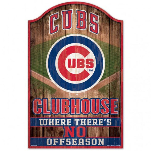 Letrero de madera de 11 x 17 de los Chicago Cubs con diseño de cueva para fanáticos