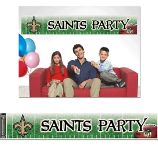 Banner de los New Orleans Saints de 12 x 65 estilo fiesta CO