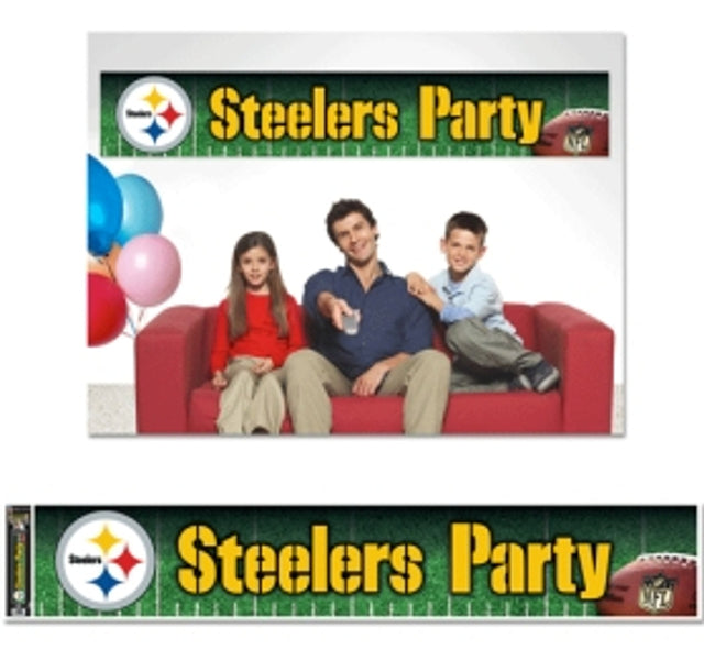 Banner de los Pittsburgh Steelers de 12 x 65 estilo fiesta CO