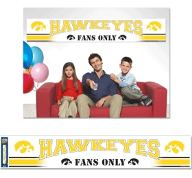 Pancarta de Iowa Hawkeyes de 12 x 65, estilo fiesta CO