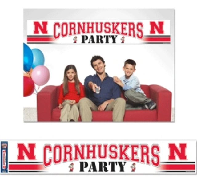 Pancarta de los Nebraska Cornhuskers de 12 x 65 cm, estilo fiesta CO