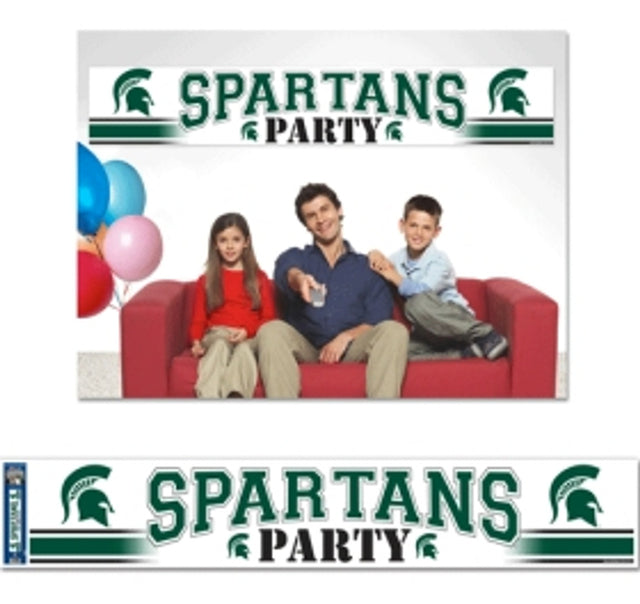 Banner de los Spartans del estado de Michigan, 12 x 65, estilo fiesta, CO