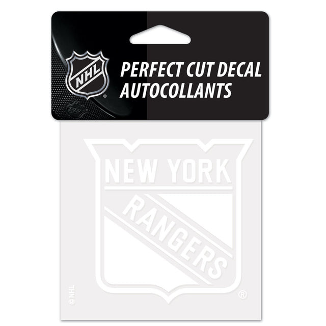 New York Rangers Decal 4x4 Perfect Cut White