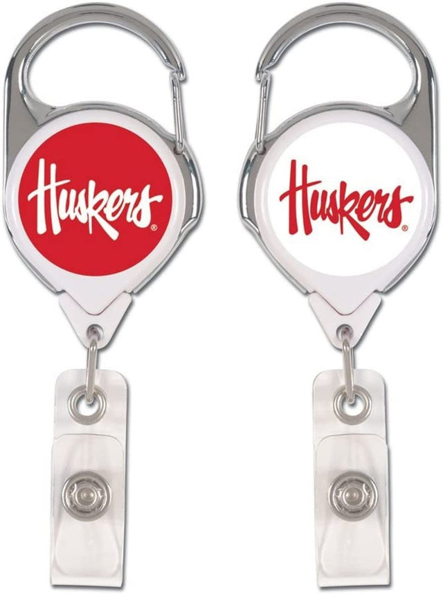 Nebraska Cornhuskers Badge Holder Premium Retractable Alternate