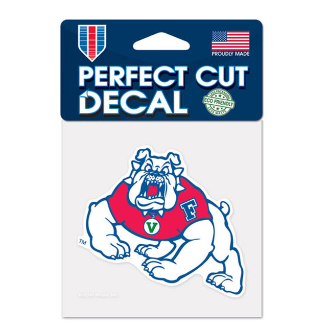 Calcomanía de los Bulldogs de Fresno State, 4 x 4, corte perfecto, color