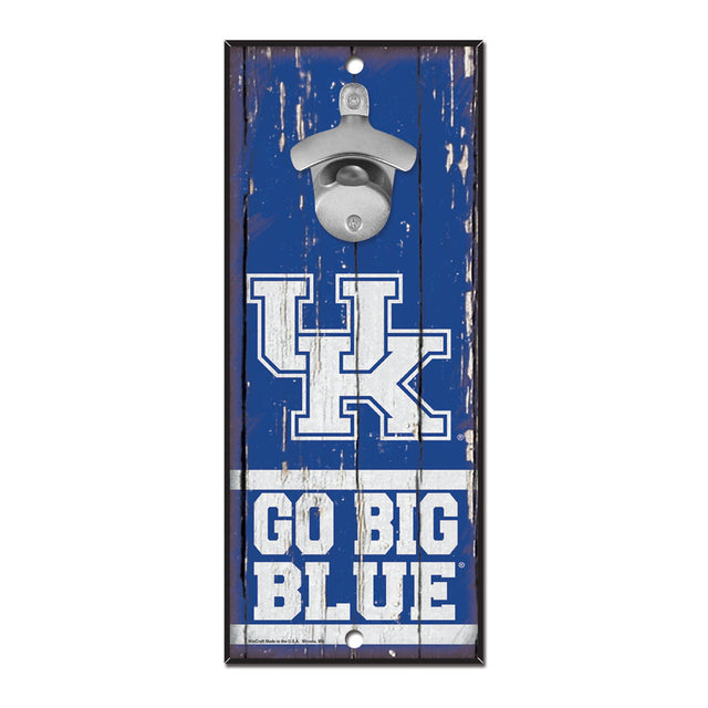 Abridor de botellas de madera de 5 x 11 con letrero de Kentucky Wildcats