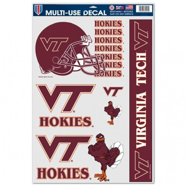 Calcomanía de Virginia Tech Hokies de 11 x 17, multiusos, 5 piezas