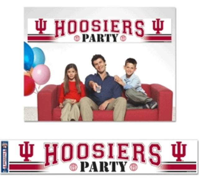 Pancarta de los Indiana Hoosiers de 12 x 65 pulgadas, estilo fiesta CO