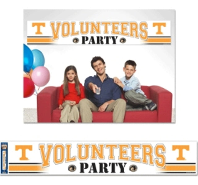 Pancarta de los Voluntarios de Tennessee de 12 x 65, estilo fiesta CO