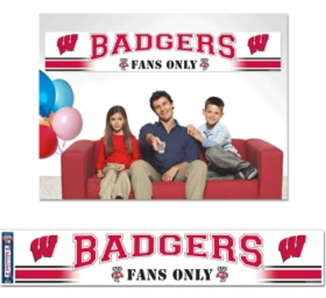 Pancarta de Wisconsin Badgers de 12 x 65, estilo fiesta CO