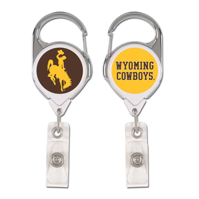 Porta credencial retráctil premium de los Wyoming Cowboys