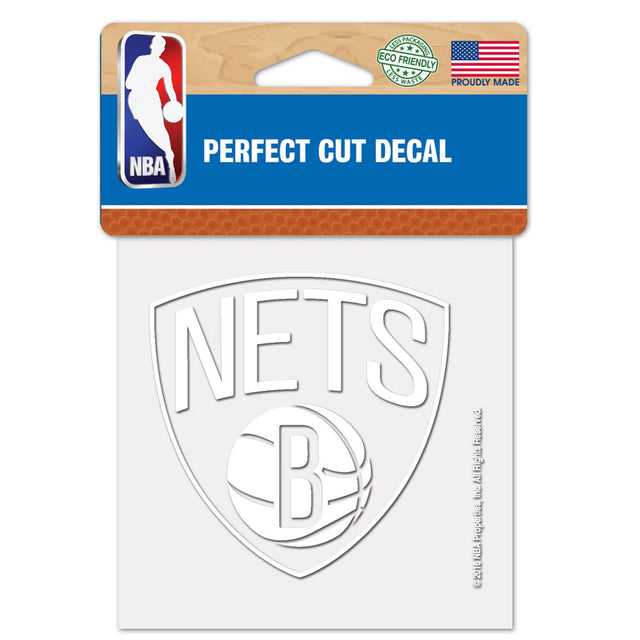 Brooklyn Nets Decal 4x4 Perfect Cut White