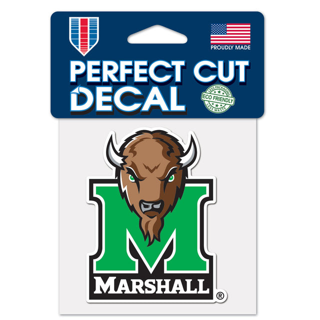 Calcomanía Marshall Thundering Herd 4x4 Color de corte perfecto