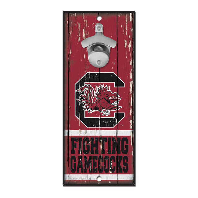 South Carolina Gamecocks Sign Wood 5x11 Bottle Opener