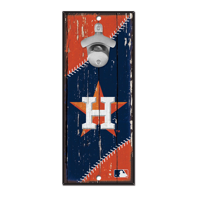 Abridor de botellas de madera de 5 x 11 pulgadas con letrero de los Houston Astros