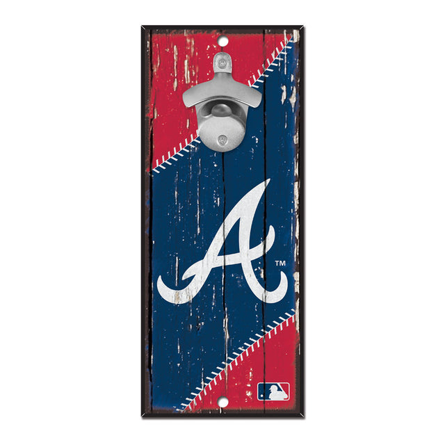 Atlanta Braves Sign Wood 5x11 Bottle Opener