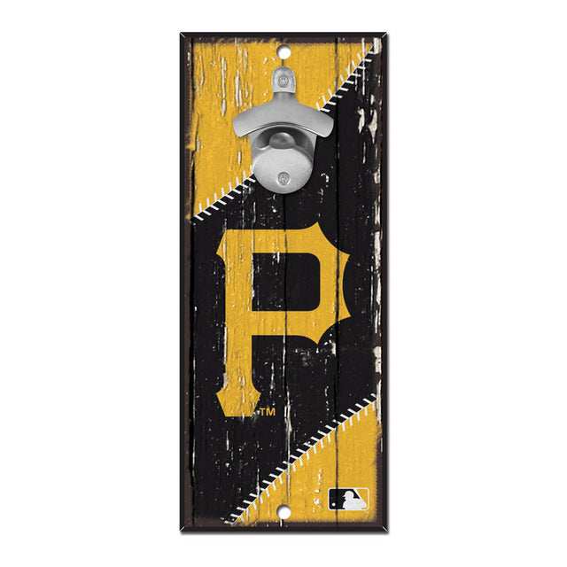 Pittsburgh Pirates Sign Wood 5x11 Bottle Opener