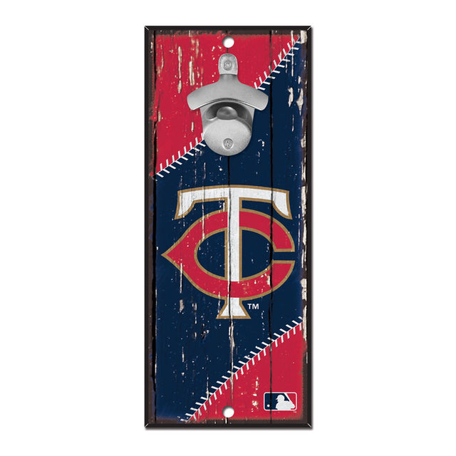 Minnesota Twins Sign Wood 5x11 Bottle Opener