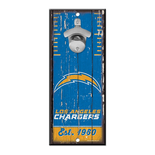 Los Angeles Chargers Sign Wood 5x11 Bottle Opener