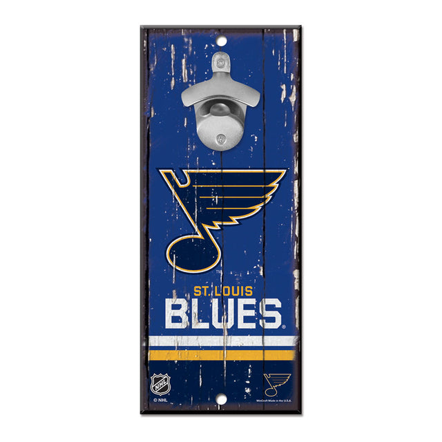 St. Louis Blues Sign Wood 5x11 Bottle Opener