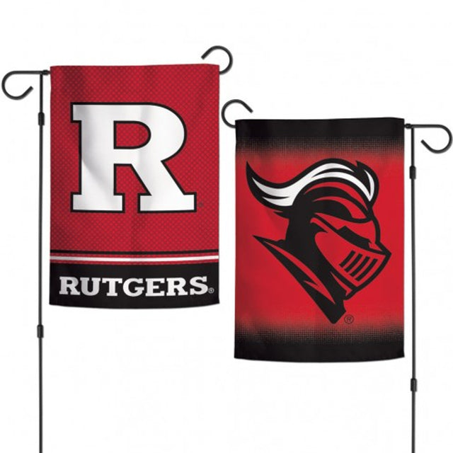 Bandera de los Rutgers Scarlet Knights de 12 x 18 pulgadas, estilo jardín, de 2 lados