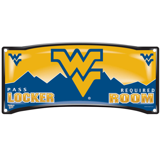 Letrero de plástico de 8 x 19 de West Virginia Mountaineers para vestuario