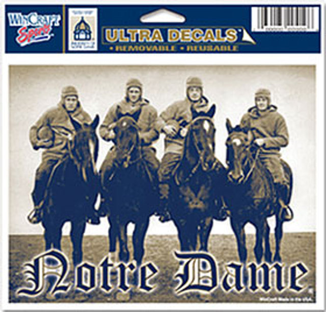 Notre Dame Fighting Irish Decal 5x6 Ultra Color Four Horseman