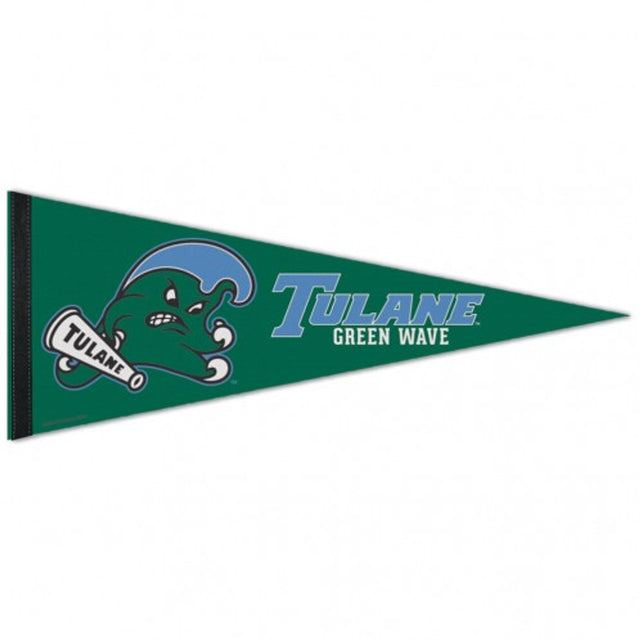 Banderín Tulane Green Wave de 12 x 30, estilo premium