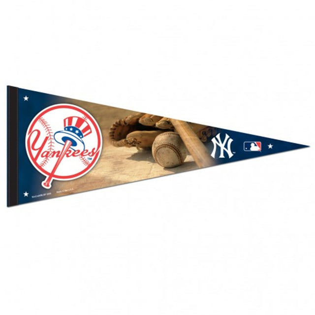 Banderín de los Yankees de Nueva York de 12 x 30 cm, diseño de pelota y guante de estilo premium