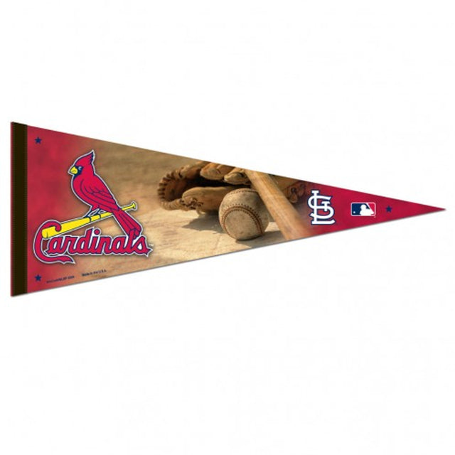 Banderín de los St. Louis Cardinals de 12 x 30 pulgadas, diseño de pelota y guante de estilo premium