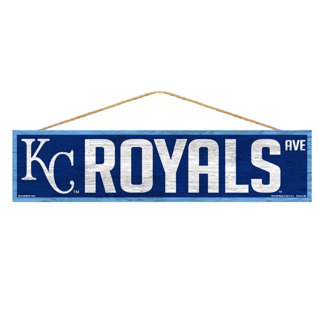 Letrero de los Kansas City Royals de 4 x 17 pulgadas con diseño de Wood Avenue