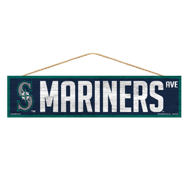 Letrero de los Seattle Mariners de 4 x 17 pulgadas con diseño de Wood Avenue