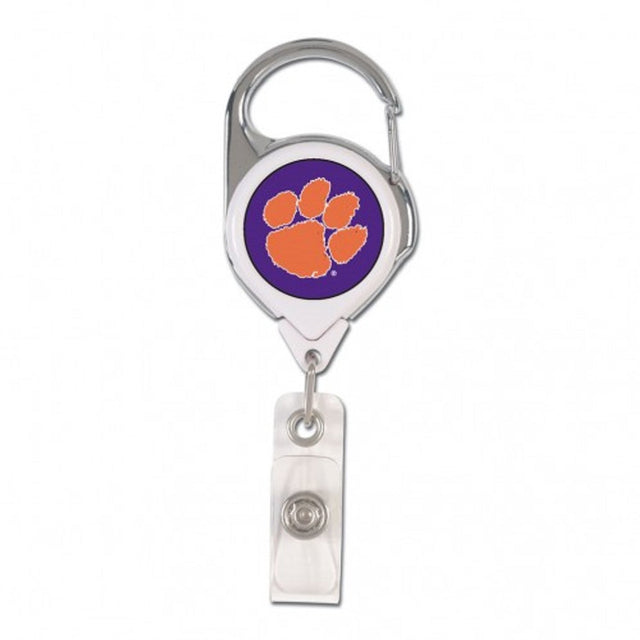 Porta credencial retráctil premium de Clemson Tigers