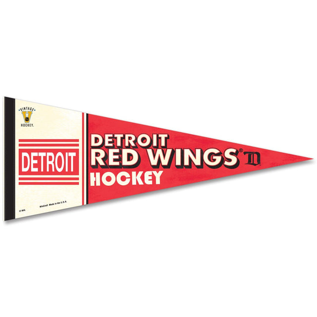 Banderín de los Detroit Red Wings de 12 x 30 pulgadas, estilo premium, diseño vintage